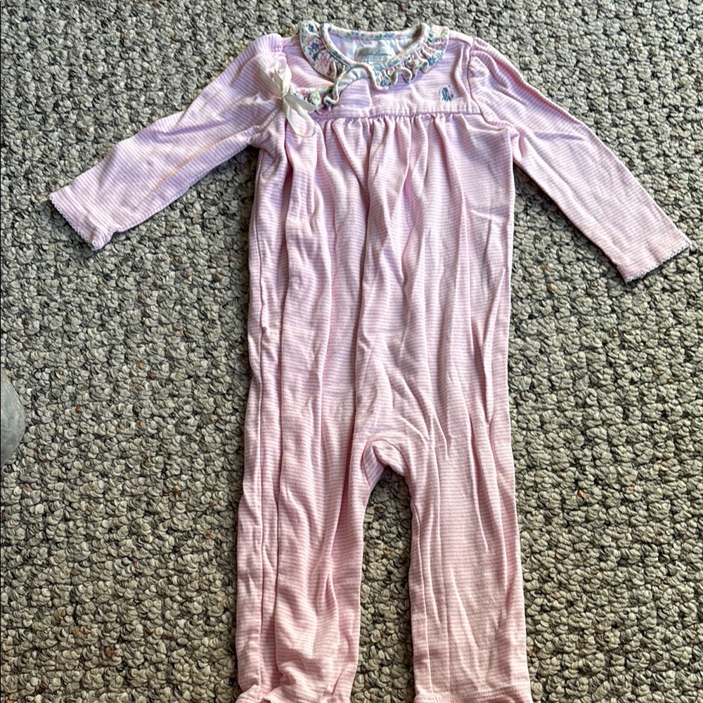 Ralph Lauren Pink Striped Kids One Piece